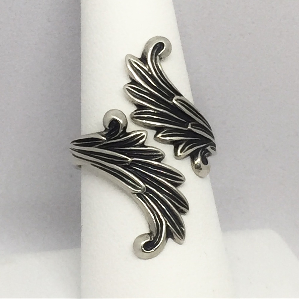 Sterling Silver Wing Bypass (Adjustable) Ring
